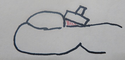 井穴とせんねん灸の間にすき間（イラスト）