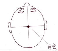 　百会（ひゃくえ）の図