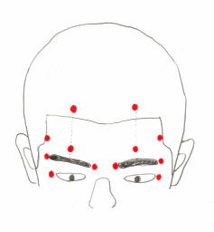 眼精疲労に対する鍼灸治療のツボの図
