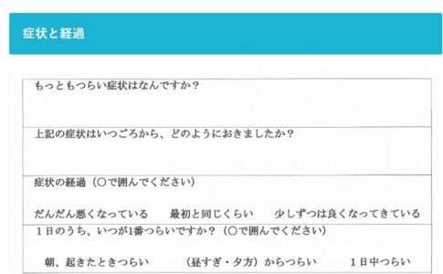 問診票（予診表）